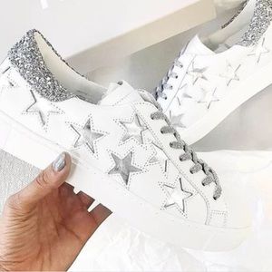 DOF Silver Stella Star Sneakers